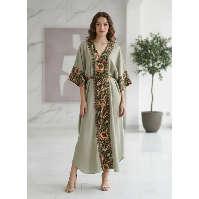 ROSEMARY MUSLİN KAFTAN yeşil