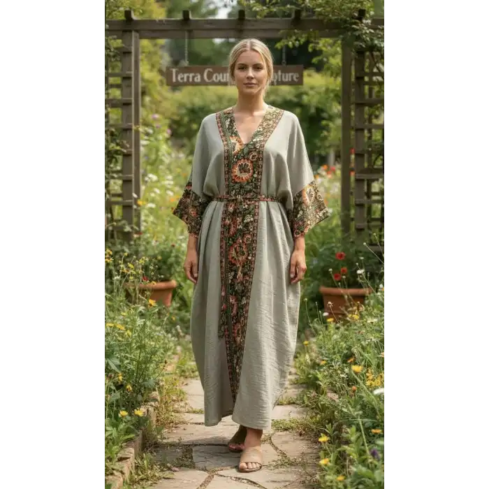 ROSEMARY MUSLİN KAFTAN yeşil