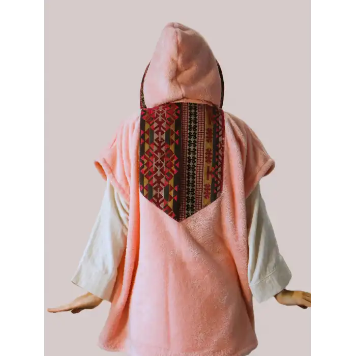 TUNA KAPŞONLU WELLSOFT YELEK / PEMBE