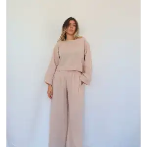 SOUL MÜSLİN BLUZ & PANTOLON TAKIM / bej