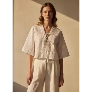 VUAL BRODE ÖNDEN BAĞLAMALI BLUZ