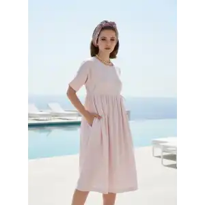 DALAMAN ŞİLE BEZİ ELBİSE / pembe