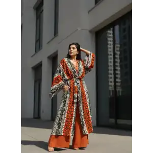 MUSE ETNİK DESENLİ BOHEM KAFTAN