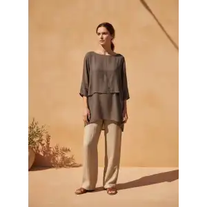 ÇİFT KAT VUAL KOLLU BLUZ