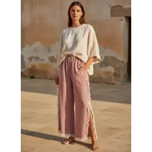 PÜSKÜLLÜ CRINCLE PANTOLON