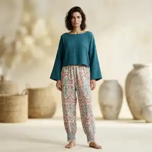 SELVİ JAKAR DOKUMA PAMUK PANTOLON