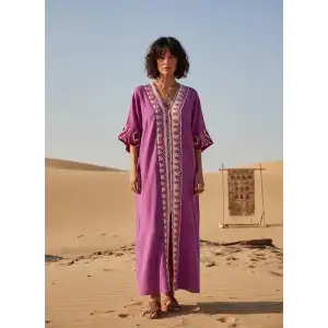 ROSEMARY MUSLİN KAFTAN Sıklamen