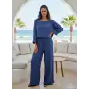 SOUL MÜSLİN BLUZ PANTOLON TAKIM / mavi