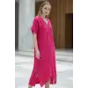 DORA YALDIZLI MÜSLİN ELBİSE / fuşya