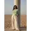 MUMBAI MÜSLİN CROP & PANTOLON TAKIM / Yeşil