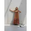 GAZELLE BOHO ÇİNGENE ELBİSE / Camel