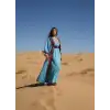 TARSUS KİLİM BORDÜRLÜ DOKUMA KAFTAN / turkuaz