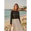 CROP FİLE BLUZ