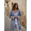 İZNİK ÇİNİ DESEN PAMUK KANVAS BASKILI CEKET