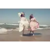 PEACE KEMER DETAYLI ŞİLE BEZİ ELBİSE
