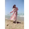 PEACE KEMER DETAYLI ŞİLE BEZİ ELBİSE
