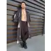 PYRAMID TAHTA BASKI KAFTAN / siyah