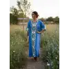 ROSEMARY MUSLİN KAFTAN Mavi