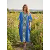 ROSEMARY MUSLİN KAFTAN Mavi