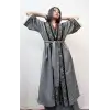TARSUS KİLİM BORDÜRLÜ DOKUMA KAFTAN / siyah