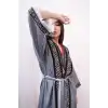 TARSUS KİLİM BORDÜRLÜ DOKUMA KAFTAN / siyah