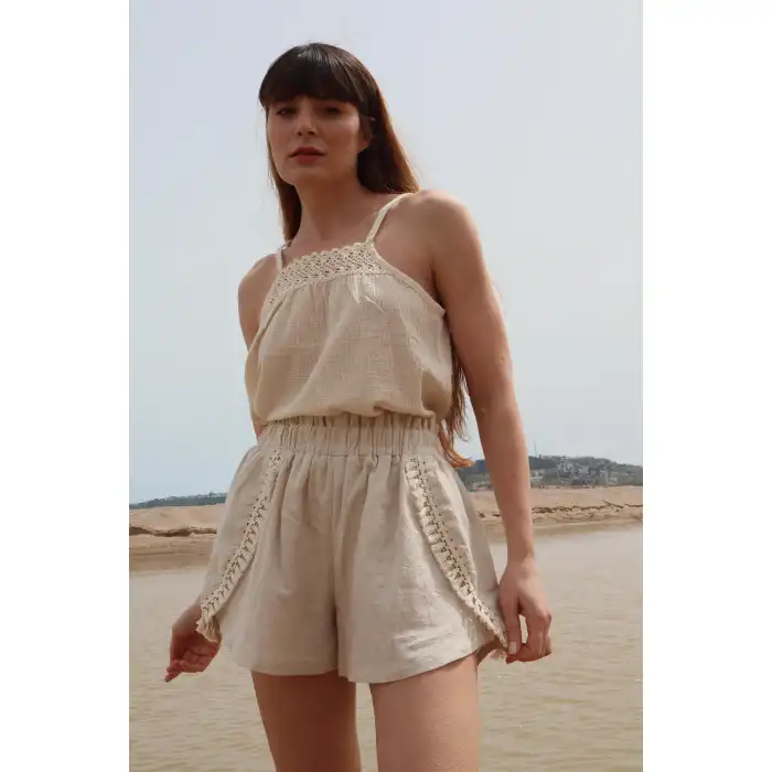 ŞİLE ASKILI BLUZ & ŞORT TAKIM