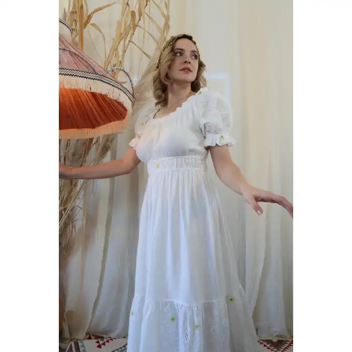 PAPATYA PAMUK FİSTO ELBİSE