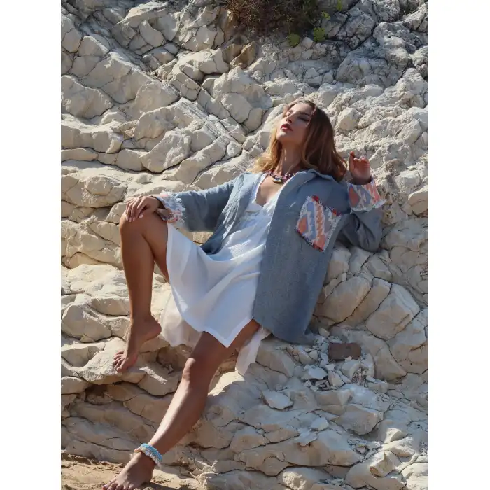 EPİC ETHNİK DETAYLI MÜSLİN GÖMLEK