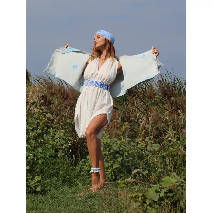 AZİZE KİLİM KEMERLİ ELBİSE / mini