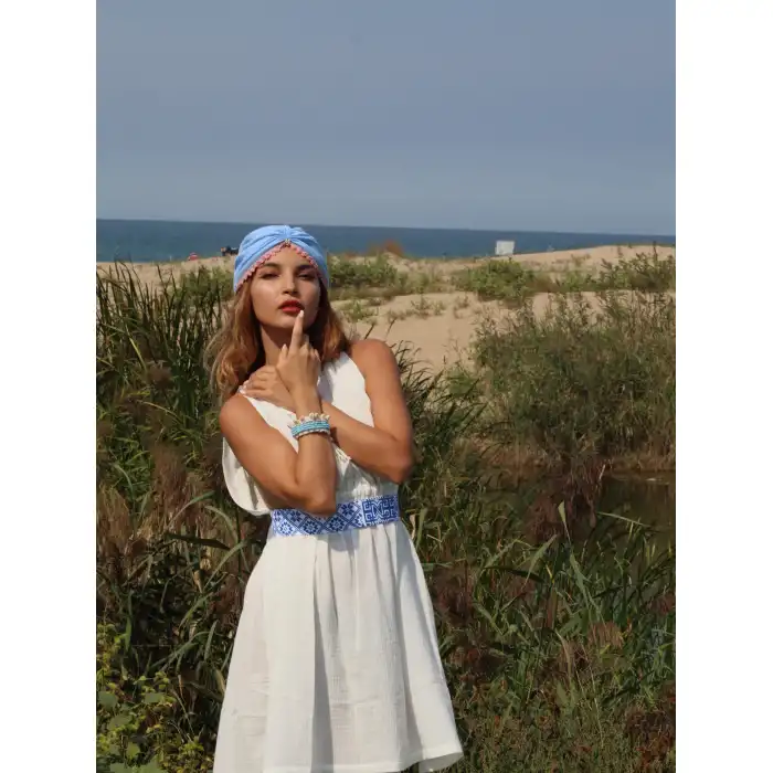 AZİZE KİLİM KEMERLİ ELBİSE / mini