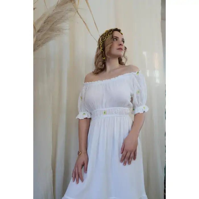 PAPATYA PAMUK FİSTO ELBİSE