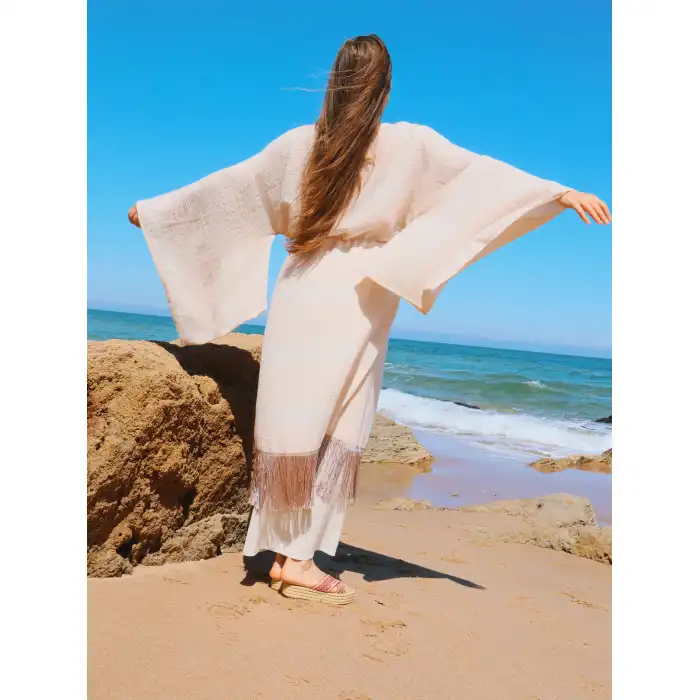 JÜLİDE PÜSKÜL DETAYLI KAFTAN