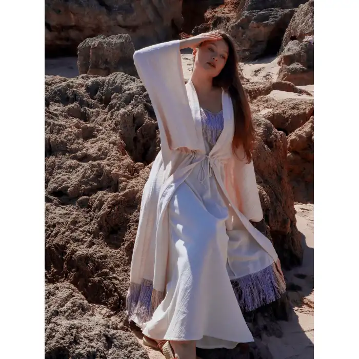 JÜLİDE PÜSKÜL DETAYLI KAFTAN