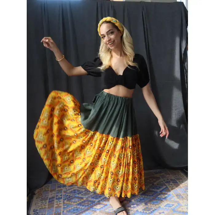 GAZELLE VUAL & MÜSLİN BOHO ETEK