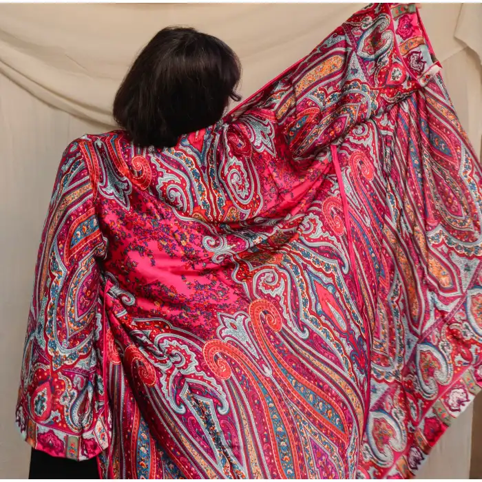 SİLKROAD HİNT İPEĞİ ŞAL DESEN KİMONO