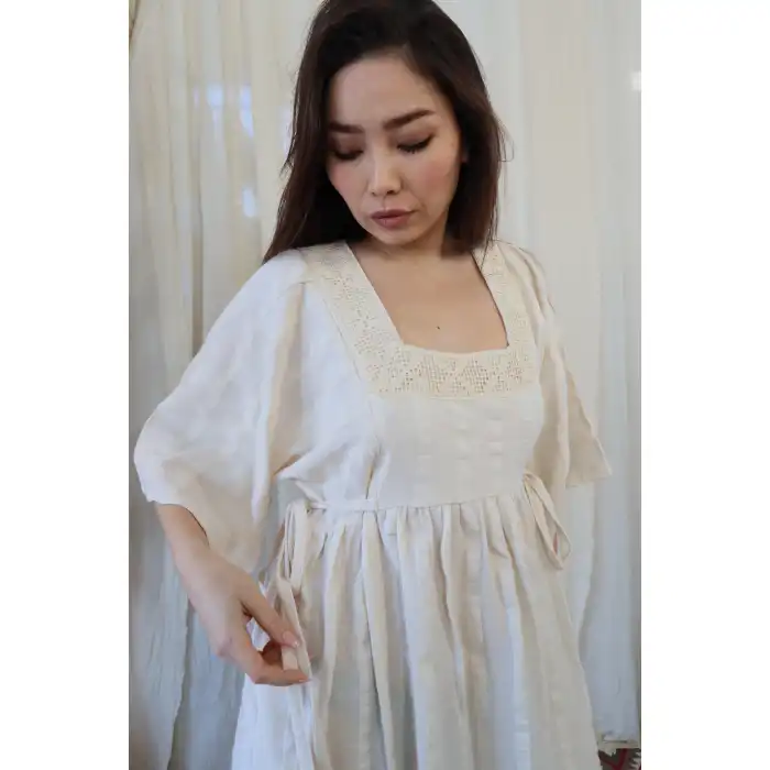 NERGİS KARE YAKA ELBİSE