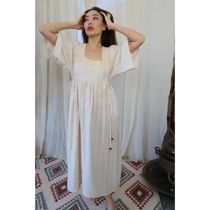 NERGİS KARE YAKA ELBİSE