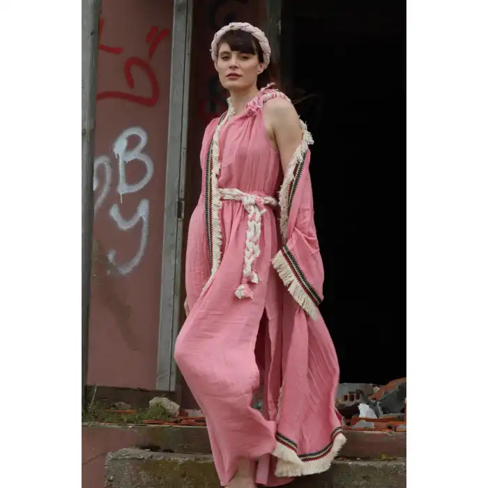 ASYA PAMUK PÜSKÜLLÜ BOHO KAFTAN