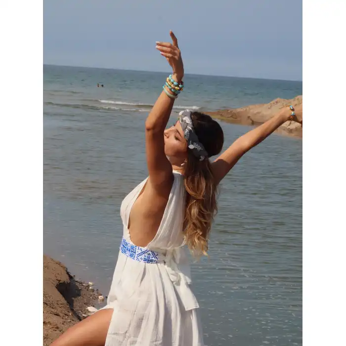 AZİZE KİLİM KEMERLİ ELBİSE / mini