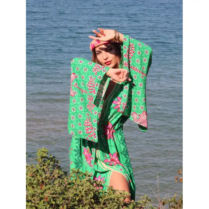 GİZA JAPONE KOLLU VİNTAGE ELBİSE