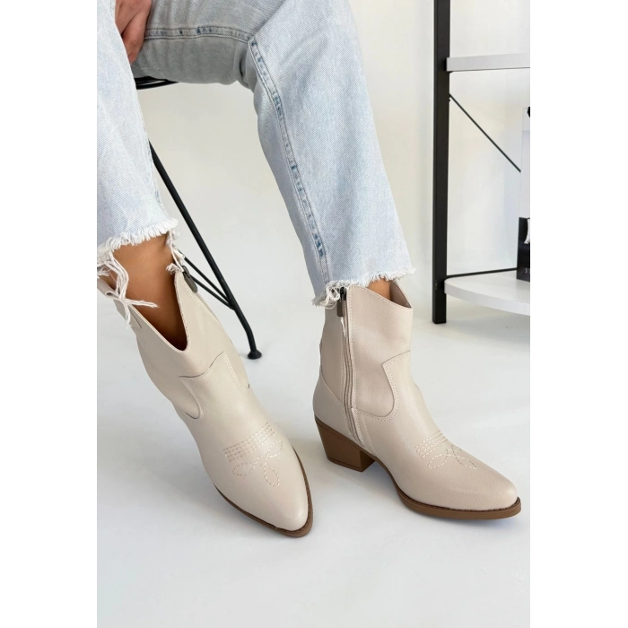 Akver Bej Cilt Topuklu Bot