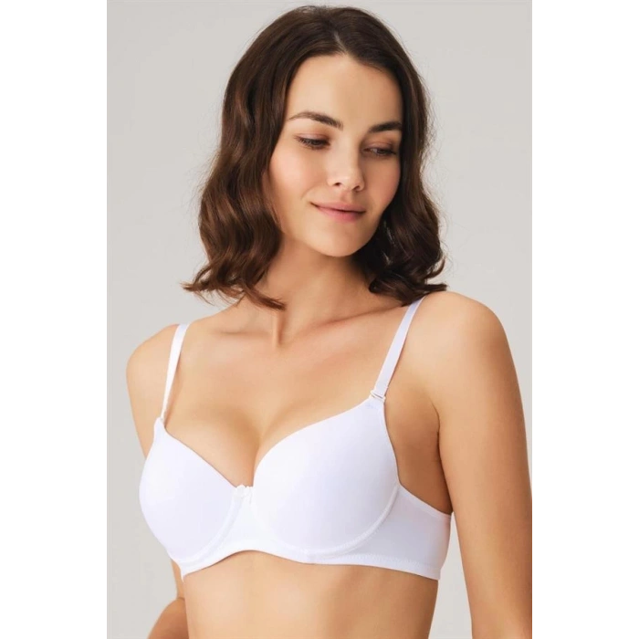 Balenli Destekli Dolgulu Askıları Çıkabilen Günlük Klasik T-Shirt Sütyeni