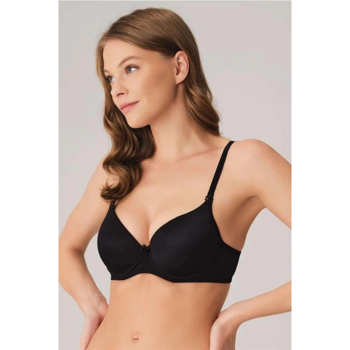 Balenli Destekli Dolgulu Askıları Çıkabilen Günlük Klasik T-Shirt Sütyeni