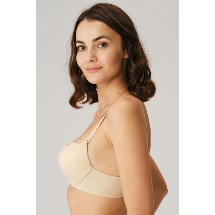 Balenli Desteksiz Dolgusuz Askıları Çıkabilen Günlük Klasik T-Shirt Sütyeni