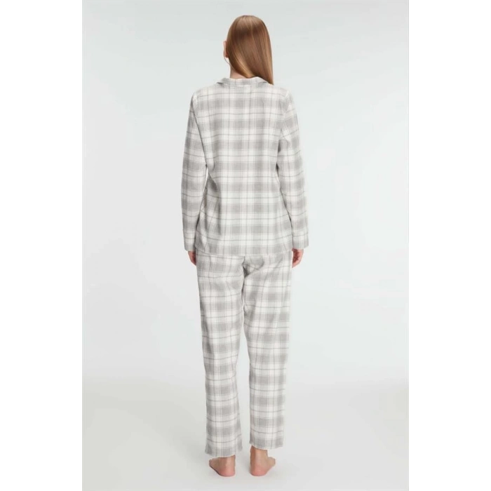 Kare Desenli Pamuklu Gömlek Pijama Takımı