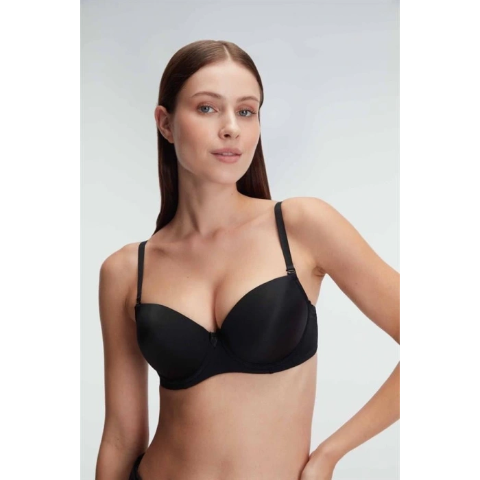 Balenli Destekli Dolgulu Askıları Çıkabilen Günlük Klasik T-Shirt Sütyeni