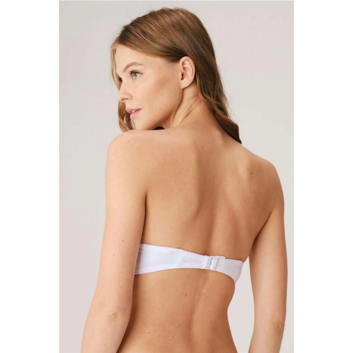 Balenli Destekli Dolgulu Askısız Straplez Günlük Klasik T-Shirt Sütyeni