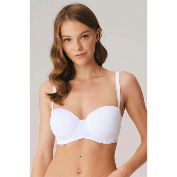 Balenli Desteksiz Dolgusuz Askısız Straplez Yumuşak Süngerli Günlük Klasik T-Shirt Sütyeni