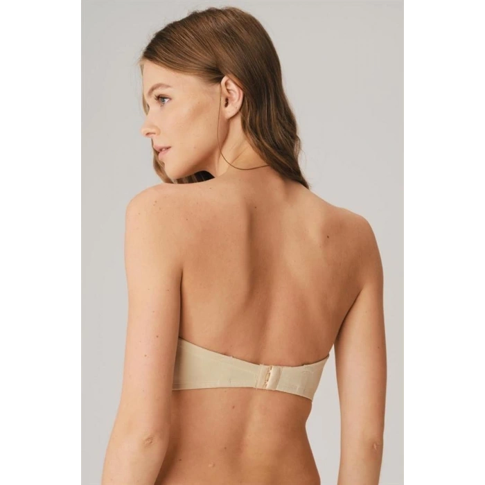 Balenli Desteksiz Dolgusuz Askısız Straplez Yumuşak Süngerli Günlük Klasik T-Shirt Sütyeni