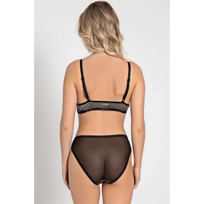 Balensiz Desteksiz Dolgusuz Dantelli Bralet Sütyen ve Slip Takım